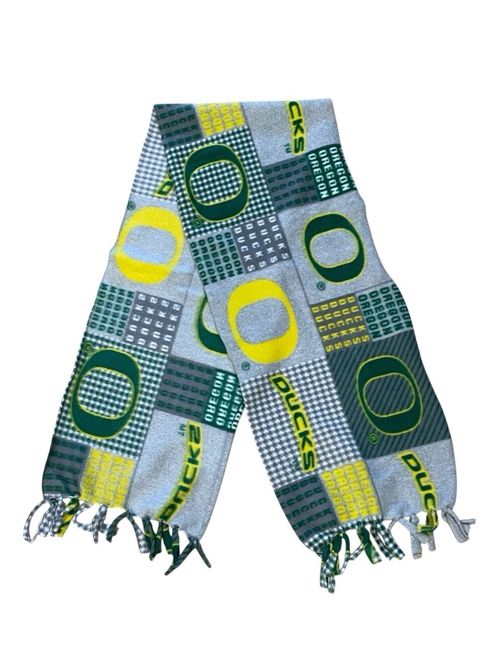 Oregon Ducks Fleece Scarf Unisex 10” X 56” Green Yellow Gray NCAA Sports College